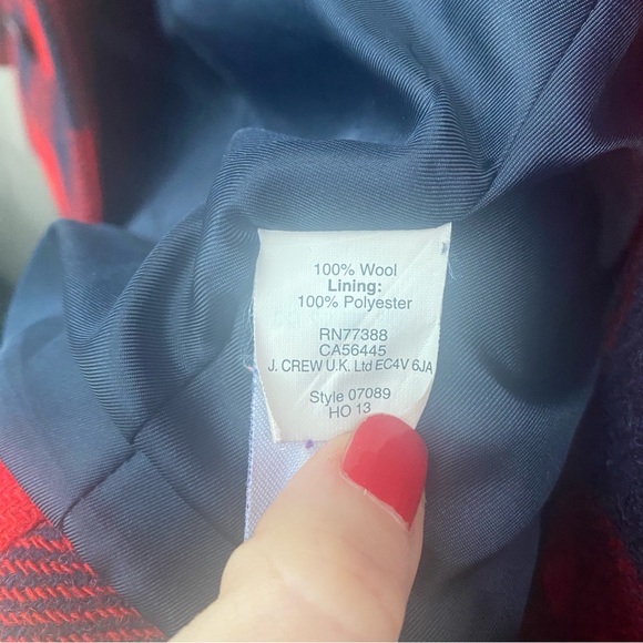 J Crew Buffalo Plaid wool coat, size 2 - Picture 8 of 8